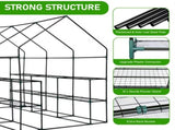 Large Walk-In Greenhouse with PE Cover, 12-Shelf Indoor Outdoor Garden Plant Shelves, Roll-Up Door & 98636468