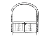 134.5*58.5*213cm Arc Roof Double Layer With Door Wrought Iron Iron Arch Courtyard Black 03609529