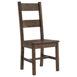 Rustic Golden Brown Ladder Back Dining Chairs B062P145492