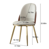 Dining Chairs Set of 2, Modern PU Leather Dining Gold Metal Legs for Living Kitchen Dining Room 53226300