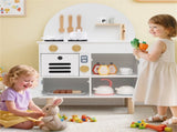 White Wooden Kids Play Kitchen with Interactive Stove & Sink, ASTM/CPSIA Compliant Pretend Cooking 58079730