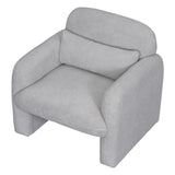 Stylish and Minimalist Teddy Fleece Single Sofa Chair with Arms and Pillow, Armchair, Accent Chair W1716P196466