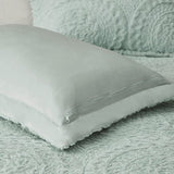 Twin Embroidered Medallion Faux Fur Ultra Plush Comforter Mini Set B03597229
