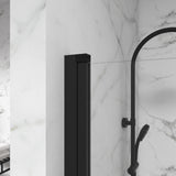 ZUN Goodyo Bathtub Screen Panel Shower Door 180&deg; Pivot, Black D16393760