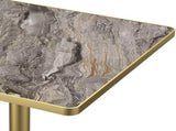 31.5"Square Modern Tulip Dining Table, Sintered Stone Tabletop with Luxury Faux Marble Print, W3316P543040