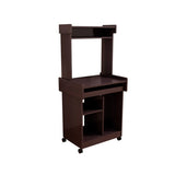 Microwave Cart Coffee Station Computer Cart on locking castors hutch gliding shelf B107P283308