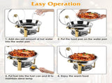 4 Pack Round Chafing Dish Buffet Set,Stainless Steel 4.76QT Round Buffet Servers and Warmers, Thick 57843550