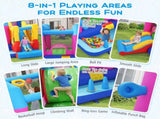6-in-1 Inflatable Bouncer Castle with Climbing Wall, Ring Toss, Punching Bag, Ideal Gift for 21842038
