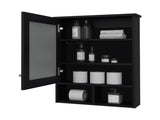 Black Medicine Cabinet with Door and Included Mirror B062P252177