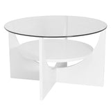 U Shaped Contemporary Coffee Table in White by LumiSource B202P223386