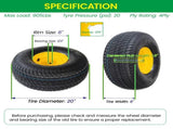 Set of 2 20x8.00-8 Lawn Mower Tires and Wheel Assembly, 4-Ply Tubeless Turf Tread Heavy Duty, 3.5" W1364P445940