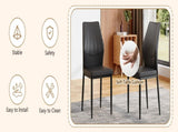 Set of 3 Black Dining Chairs, 37 inches High Ergonomic PU Backrest, Combines Comfort and W1151P442911