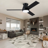 48" Black Lowe Profile Ceiling Fan with Light W1367P183803