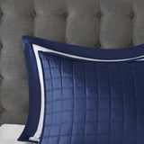 8 Piece Comforter and Quilt Set Collection Navy Full/Queen B03597092