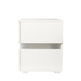 RGB LED Double Side Cabinet Bedside Table White 50895422