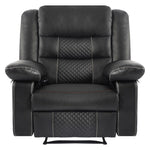 ZUN Breathable Leather Massage Recliner Chair, Manual Living Room Reclining Sofa W1692128249