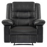 ZUN Breathable Leather Massage Recliner Chair, Manual Living Room Reclining Sofa W1692128249