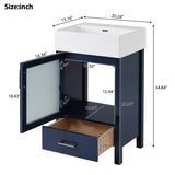 20-Inch bathroom vanity with ceramic sink and ample storage - ideal for small bathrooms WF324691AAC