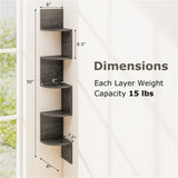 5-layer Oak wall mounted corner stand/bookshelf 84734243