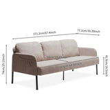 3 Seater Beige Polyester Fabric Sofa, Modern Upholstered Sofa, Comfy Small Couches for Small Space W1164P239083