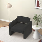 ZUN BLACK single sofa chair, upholstered comfortable chair with armrests, for dining room/bedroom/living W487P183019