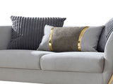 Contessa Modern Fabric Loveseat with Gold Metal Arm Detailing in Gray B009P466433