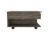 Dark Brown 1-Drawer 1-Shelf Lift Top Coffee Table B06280373