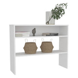 Library Desk 31.5" H, with 2 Shelves and 2 Legs, White B097P250859