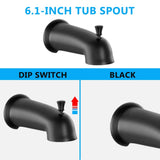Single Handle Rain Showerhead with Handheld Shower Combo Set with Tub Spout W121943766