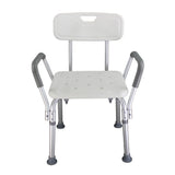 Medical Bathroom Safety Shower Tub Aluminium Alloy Bath Chair Bench with Back & Handle White 23766267