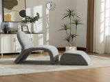 24.8 " Wide Modern Upholstered Armless Chair with Storage Ottoman, Chenille Accent Chair for Living W3098P451469