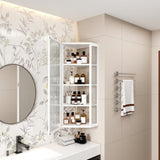 Glass Door Wall Mounted Corner Cabinet with Featuring Four-tier Storage for Bedroom, Living Room, W757130160