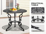 3 PCS Outdoor Set, All-Weather Cast Aluminum Rose Table and Chairs Set of 2, Patio 88927922