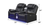 Challenger Modern Contemporary LED Power Recliner Loveseat with console, storage, stainless cup B009P294748