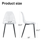 ZUN Modern minimalist transparent dining chair, plastic chair, armless crystal chair, Nordic creative W1151P198302