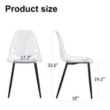 ZUN Modern minimalist transparent dining chair, plastic chair, armless crystal chair, Nordic creative W1151134922