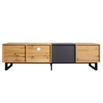 ZUN Modern TV with 3 Cabinets& Open Shelves, Color-matching Media Console Table for TVs up to 80'', WF319402AAQ