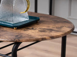 Fire Wood PVC Black Paint Breakfast Table for Couples with Curved Back 82020111