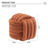 060-Chenille Fabric Modern Knot Design Ottoman Makeup Stool Footstool, Comfortable and Stylish Seat W527P239022