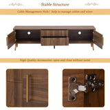 Mid Century TV Stand 2 Drawers, Media Console Table for TVs up to 80'', Entertainment Center 00458005
