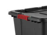 A set of 4 large industrial storage boxes, 27-gallon durable plastic storage boxes, equipped with 70963291