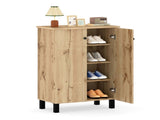 4-Tier Removable Shelf Shoe Organizer, Farmhouse Wooden Shoe Cabinet with Anti-Tip Hardware for 30500270
