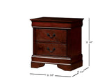 1pc Nightstand Cherry Finish Louis Philippe Solid wood English Dovetail Construction Antique Nickle HS11CM7966CH-N-ID-AHD