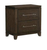 Contemporary Style Bedroom 1pc Nightstand of 2 Drawers Dark Brown Finish Wooden Furniture Modern B011P208530