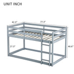 ZUN Solid Wooden, Solid Rubber Wooden Twin over Twin Loft Bed with Ladder, with Bed Platform of W504P191663