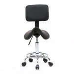 ZUN Saddle Shape Adjustable Salon Stool with Back Black 77528035