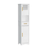 Tall Bathroom Floor Cabinet,Narrow Slim Freestanding Cabinet with 1 Drawer and 2 Doors T3210P293446