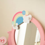 Kids Vanity Table and Chair Set with 7pcs Pretend Play Makeup Toys, Girls Vanity with Mirror & 78723628