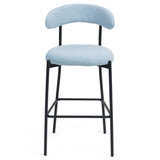 26'' Counter height bar stools Teddy fabric cover kitchen island counter bar stool with black powder W2215P292148