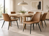 Modern PVC Upholstered Dining Chairs,Armless Side Chairs for Kitchen Dining Room, Set of 2 , Grey & B347P613000
